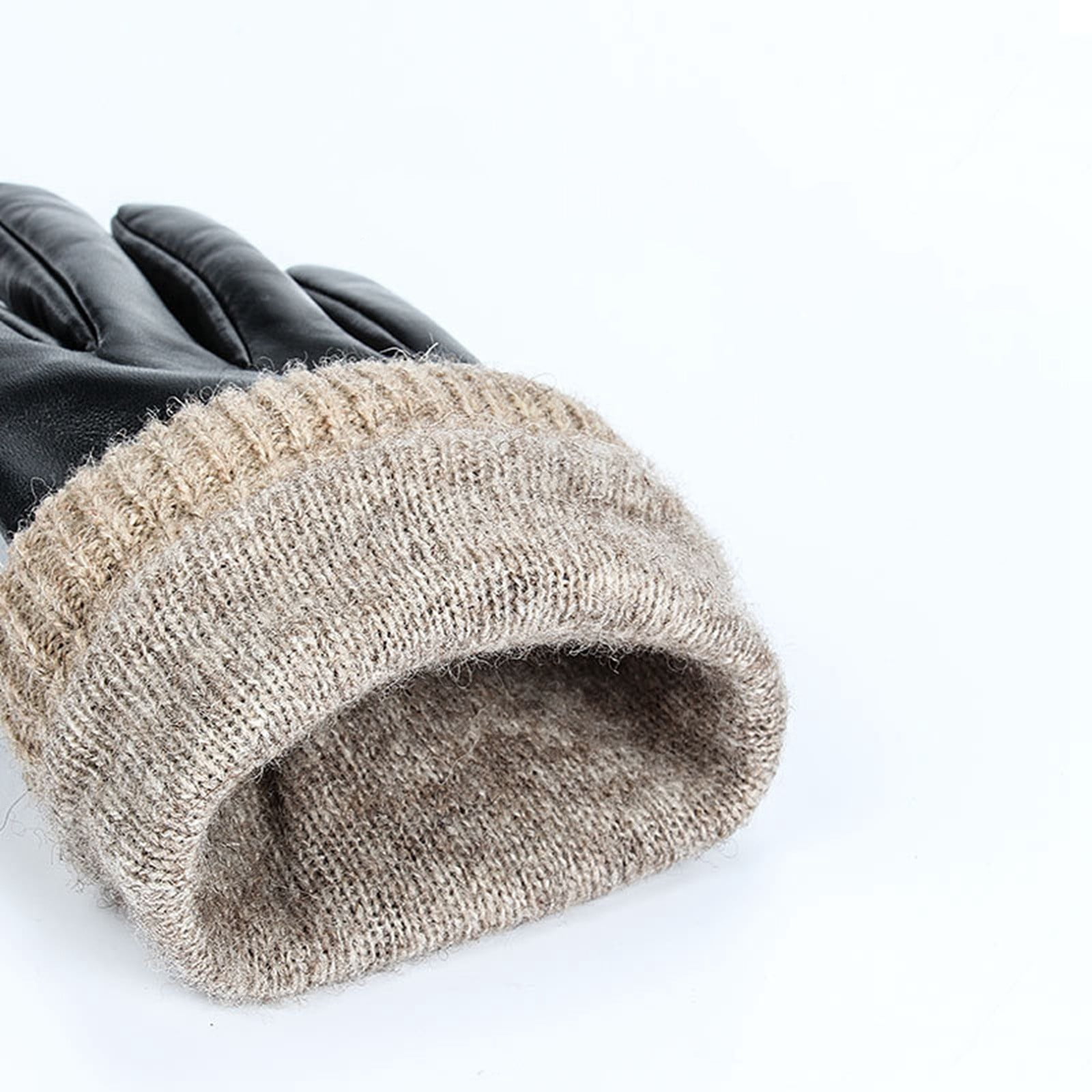 Hauaitttt Male and Female 2025 Autumn and Winter Solid Color Versatile Windproof and Thick Cold Leather Gloves Women Gloves Mittens for Women Cold Weather Heated Winter Ski Gloves Mittens Men Women