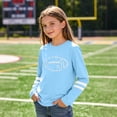 thumbnail image 4 of ITSAME Girls Long Sleeve T-Shirts, Round Neck Fashion Print Loose Fit Kids Fashion Leisure Tees Light Blue Size 9-10T, 4 of 6