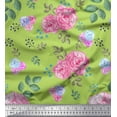 thumbnail image 1 of Soimoi Modal Satin Fabric Berries,Leaves & Pink Flower Printed Fabric 1 Yard 42 Inch Wide, 1 of 1