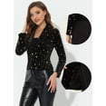 thumbnail image 2 of INSPIRE CHIC Chaqueta De Traje De Oficina De Negocios Con Solapa Y 1 Botón De Terciopelo Para Mujer Estrella Negra XL, 2 of 4