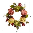 thumbnail image 3 of Nearly Natural Polyester Hydrangea Fall Artificial Wreath, with Hydrangea, 25" (Multicolor), 3 of 5