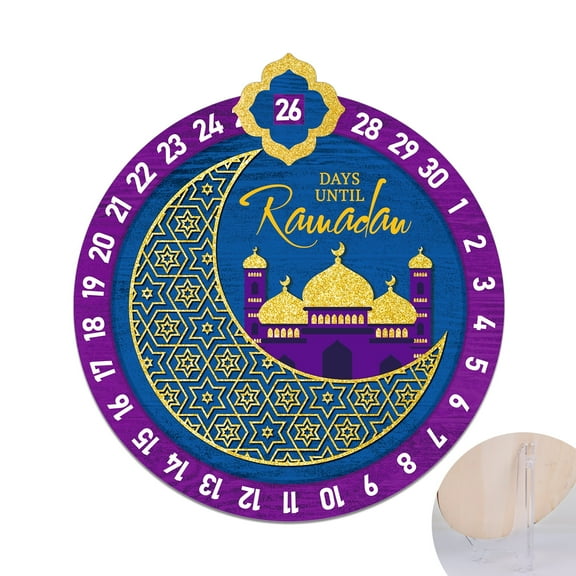 WaaHome Wood Ramadan Advent Calendar Decorations Ramadan Mubarak Countdown Calendar 2025 Ramadan Eid Advent Countdown Calendar for Ramadan Home Decor Gifts