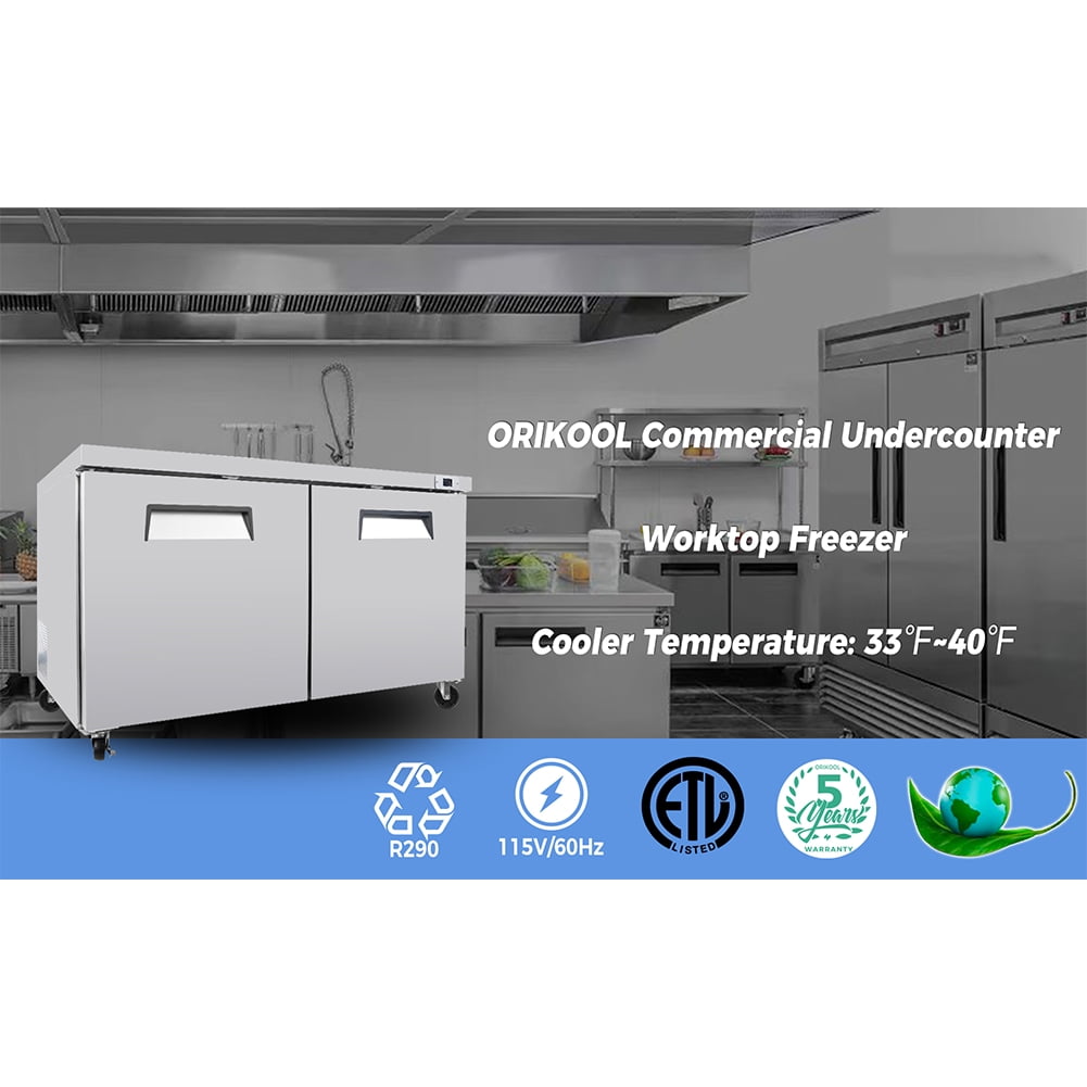 Yesurprise Commercial Refrigerators, Undercounter Refrigerators with Self-Closing Door, Frosting Water Evaporation System, Automatic Defrosting Function Commercial Fridge