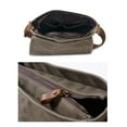 thumbnail image 2 of ISMART Waterproof Waxed Canvas, Genuine Leather Crossbody Bag, Messenger Shoulder Bag for Work/Travel, 2 of 7