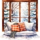 thumbnail image 5 of Hilo de bordar de algodón completo, punto de cruz impreso de 11CT para alféizar de ventana de invierno, 50x50cm, 5 of 9