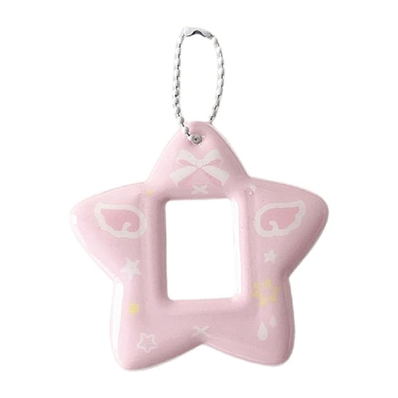 1 Inch Photocard Holder with Keychain Star Shape Card Holder Photo Card Sleeve Pendant for School