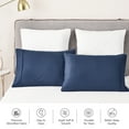 thumbnail image 2 of JML Brushed Microfiber Pillowcases King Set of 2, Soft and Cozy, Wrinkle, Fade, Stain Resistant,20"x 40",Navy, 2 of 5