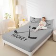 thumbnail image 4 of Feelyou Eat Hockey Sleep Bed Sheets, Cartoon Sports Game King Sheets, 4pcs, 4 of 7