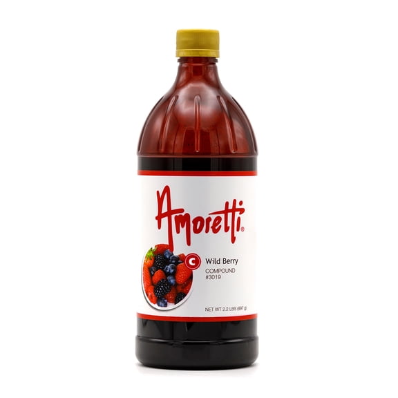 Amoretti - Wild Berry Compound 2.2 lbs - Natural Flavors, Shelf Stable Even After Opening, Certified Kosher, TTB Approved, Perfect for Baking Applications & Beverages