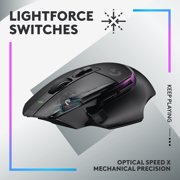 Logitech G502 X PLUS LIGHTSPEED Wireless RGB Gaming Mouse - Optical mouse with LIGHTFORCE hybrid switches, LIGHTSYNC RGB, HERO 25K gaming sensor, compatible with PC - macOS/Windows