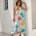 thumbnail image 2 of Flamingo Pattern Sleeveless Dress Woman Fashion Long Dresses Women's Summer Suit Dress 2025, 2 of 7