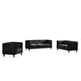 thumbnail image 2 of Uspridefurniture Plainfield Line Tufted Square 3Pcs Living Room set, Black Velvet, 2 of 5
