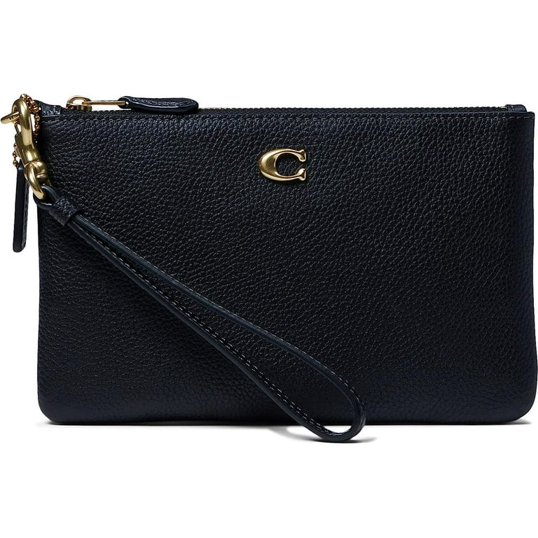 COACH コーチ ストラップ付きポーチ ブラック CH818 COACH Women's Polished Pebble Small Wristlet Black CH818-B4