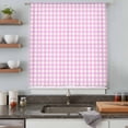 thumbnail image 5 of Pink Grid Sheer Curtains 54 Inches Long, Checkered Plaid Gingham Lattice Trellis Print Light Filering Curtains, Breathable Simi Curtain Privacy Drapes for Kitchen Bathroom Small Window Treatment, 5 of 9