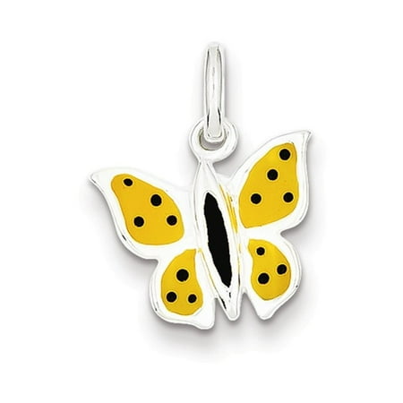 Enamel Butterfly Charm - Sterling Silver Enameled Butterfly Charm