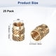thumbnail image 3 of Uxcell 25-Pack Insertos Roscados - Tuercas de Inserción de Latón M6 x 10 mm con Calor 8 mm OD, 3 of 6