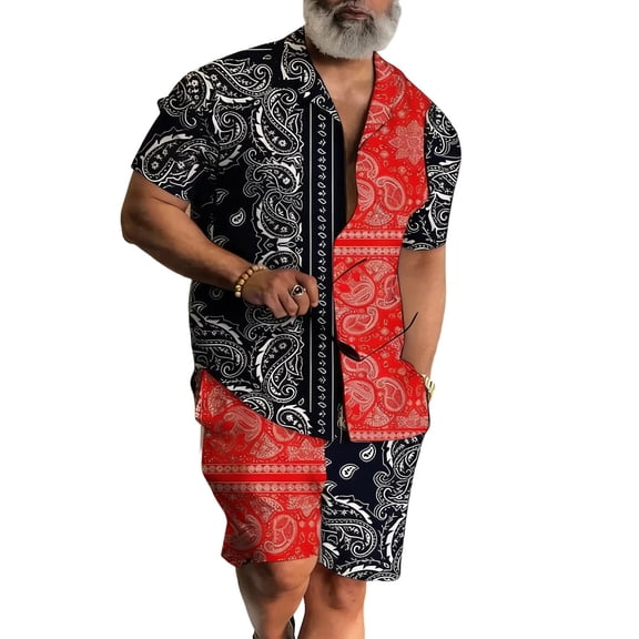 CONZONE Mens Summer 2 Peice Set Hawaii Outfits for Men Casual Graphic Short Sleeve Tshirts Shorts Cozy Lightweight Beach Tracksuit