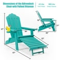thumbnail image 6 of GVN Folding Chair with Pullout Ottoman with Cup Holder, Poly Lumber for Patio Deck Garden, Backyard Furniture, Easy to Install, GREEN, 6 of 15