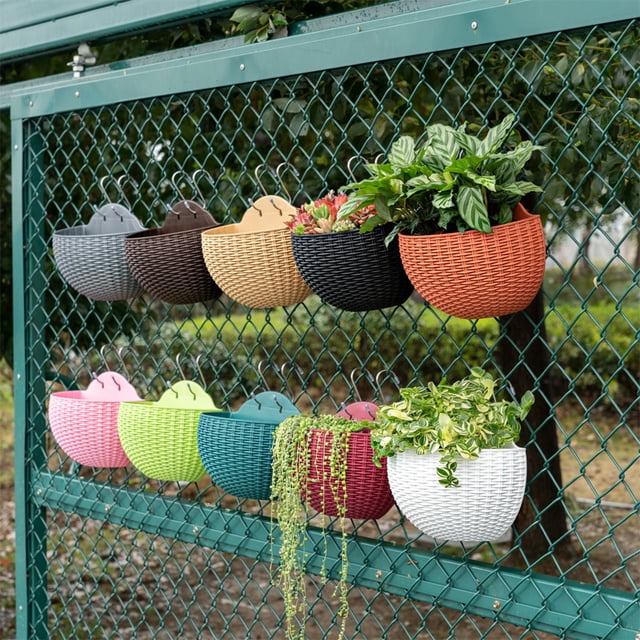 mmirethe Wall Plastic Pot With Drainage And Stylish And Durable Widely Used Flower Pot Grey 1Set