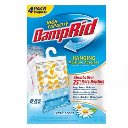 DampRid Hanging Moisture Absorber, Fresh Scent, 4 pk.