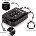 thumbnail image 3 of 2 Pack Gym Locker Lock - 4 Digit Heavy Duty Hardened Stainless Steel Weatherproof Combination Lock for Outdoor - Easy to Read Numbers, 3 of 5