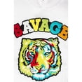 thumbnail image 5 of Men's Chenille Patched Savage Tiger Fleece Pullover Hoodie JK5025 - White - Small, 5 of 5