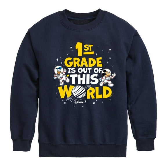 Mickey & Friends - 1st Grade Out Of This World - Youth Crewneck Fleece Sweatshirt