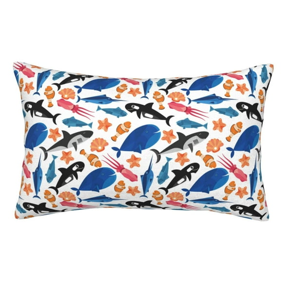 Easygdp Cute Sea Animals for Soft Pillow Case Pillow Protectors,Perfect for Sleeping (Pillow Core Not Included)-14"x20"