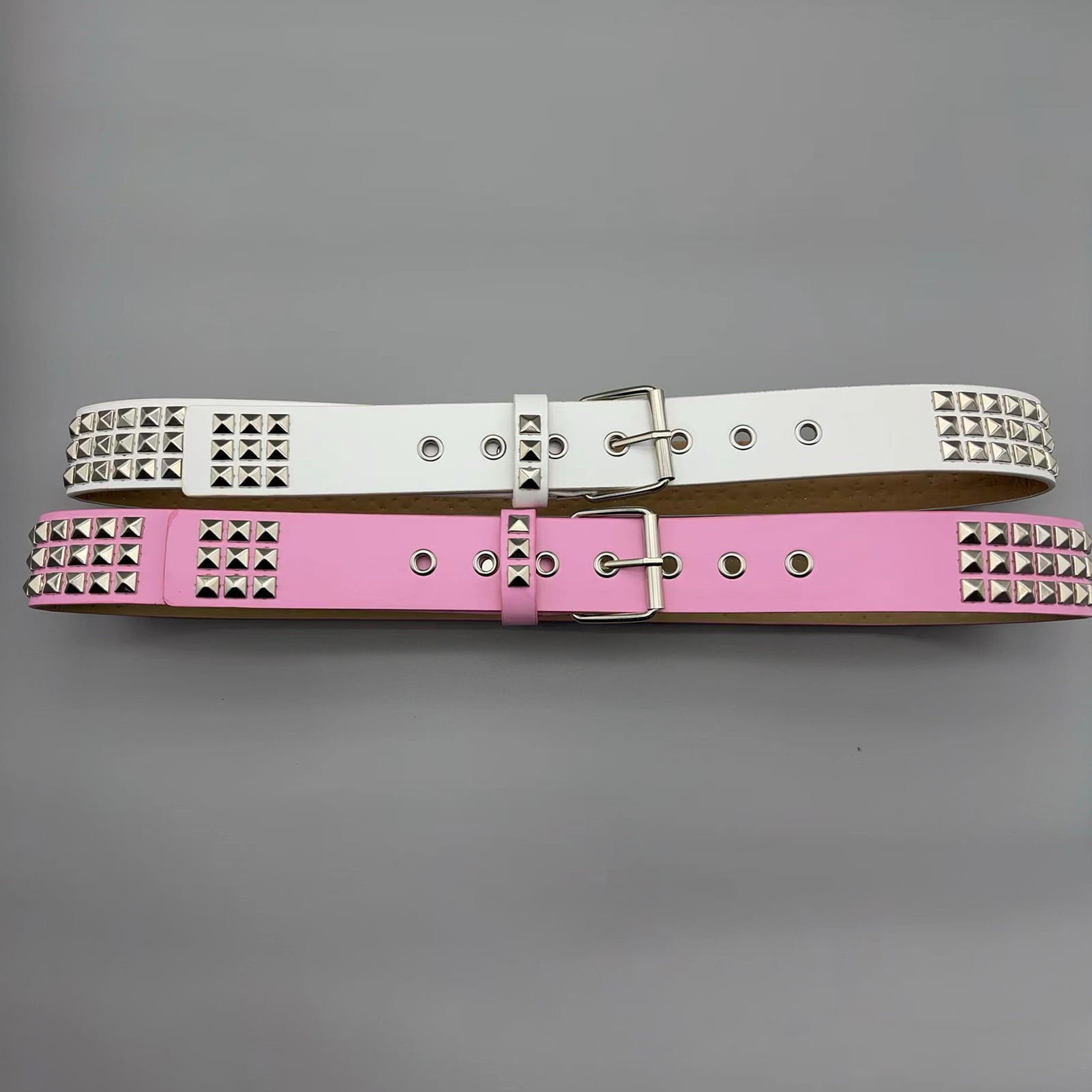 8568 Women\'s Belts Square Beads Rivets Inlay Punk Style Decorative Belt Harmtty Punk Style Studded Belt Square Rivets Adjustable  main image 2