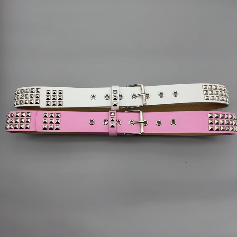 9521 Women\'s Belts Square Beads Rivets Inlay Punk Style Decorative Belt Harmtty Punk Style Studded Belt Square Rivets Adjustable  main image 4