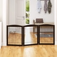 thumbnail image 5 of 72” Extra Wide Dog Gate for The House, Doorway, Stairs, Freestanding Foldable Wire Pet Gate, Pet Puppy Safety Fence,30" Height (Espresso, 3 Panels), 5 of 5