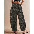 thumbnail image 3 of Women'S Mid Rise Jeans Vintage Loose Wide Leg Cropped Denim Pants Y2k Baggy Boyfriend Jeans Black Leopard XXL, 3 of 5