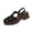 Black, variant on Women's Platform Wedge Sandals Closed Toe Woven T-Strap Adjustable Buckle Casual 2026 Summer Breathable Shoes Black 7 Wide