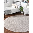 thumbnail image 4 of Unique Loom Eco Trellis Collection Area Rug - Native (3' 3" Round Gray/Ivory), 4 of 12