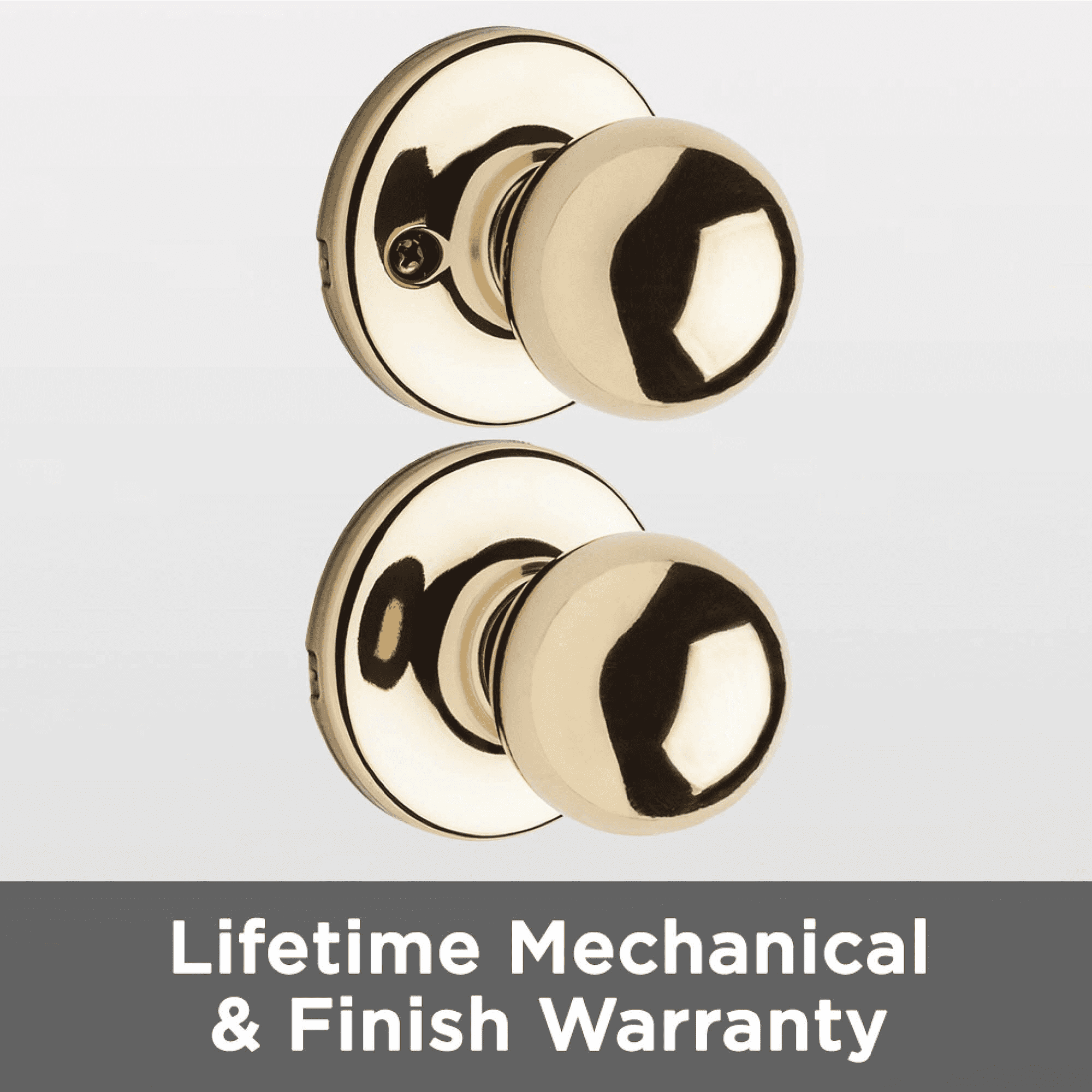 Kwikset Polo Hall/Closet Knob in Polished Brass