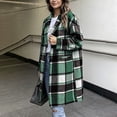 thumbnail image 6 of Karymi Loose Mid‑Length Plaid Wool‑Blend Jackets for Women, Notched Lapel Button‑Up Long Sleeve Woolen Overcoat with Pockets, 6 of 9