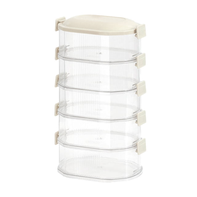 Hinati Clearance Sale 5 Layer Stackable Kitchen Storage Box Seasoning Containers Clear Organizers and Storage Bins , Stackable Storage Containers for Cabinets, Countertop, Drawers, Under Sink
