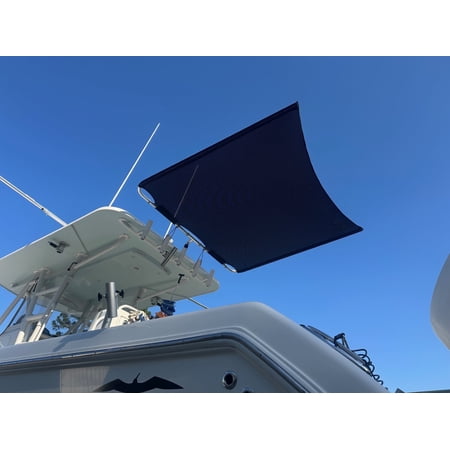 Dev Fishing 6.5 x 5.5 Rod Holder Boat Stern Sun Shade Canopy Top Cover (BLACK)