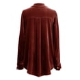 thumbnail image 4 of Noarlalf Velvet Tops for Women Velvet Shirt Women Women's Velvet Long Sleeve Loose Bottom Shirt Top Red S, 4 of 6