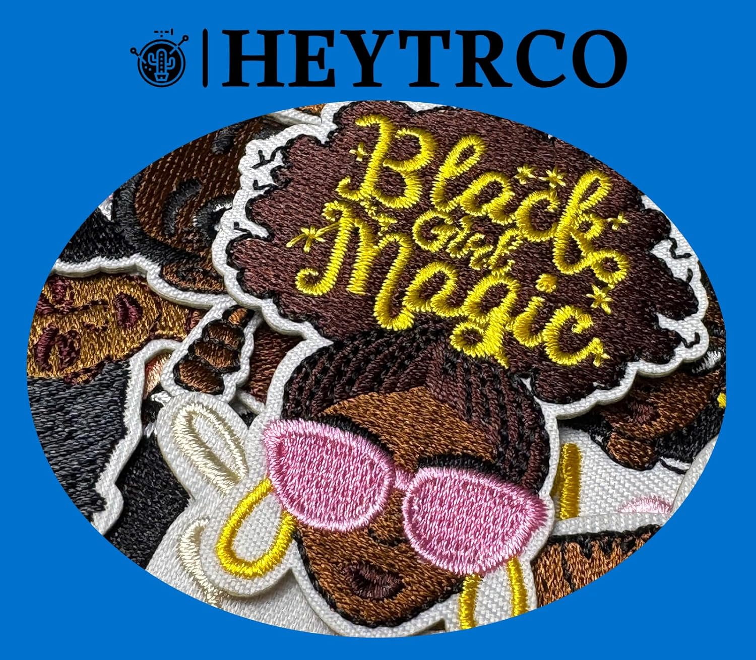 15PCS Black Girl Magic Iron on Patches, Inspirational Afro Girl Embroidered Applique Set with Empowering Quotes and Designs for Clothing, Hats, Backpacks, Jackets, DIY Crafts
