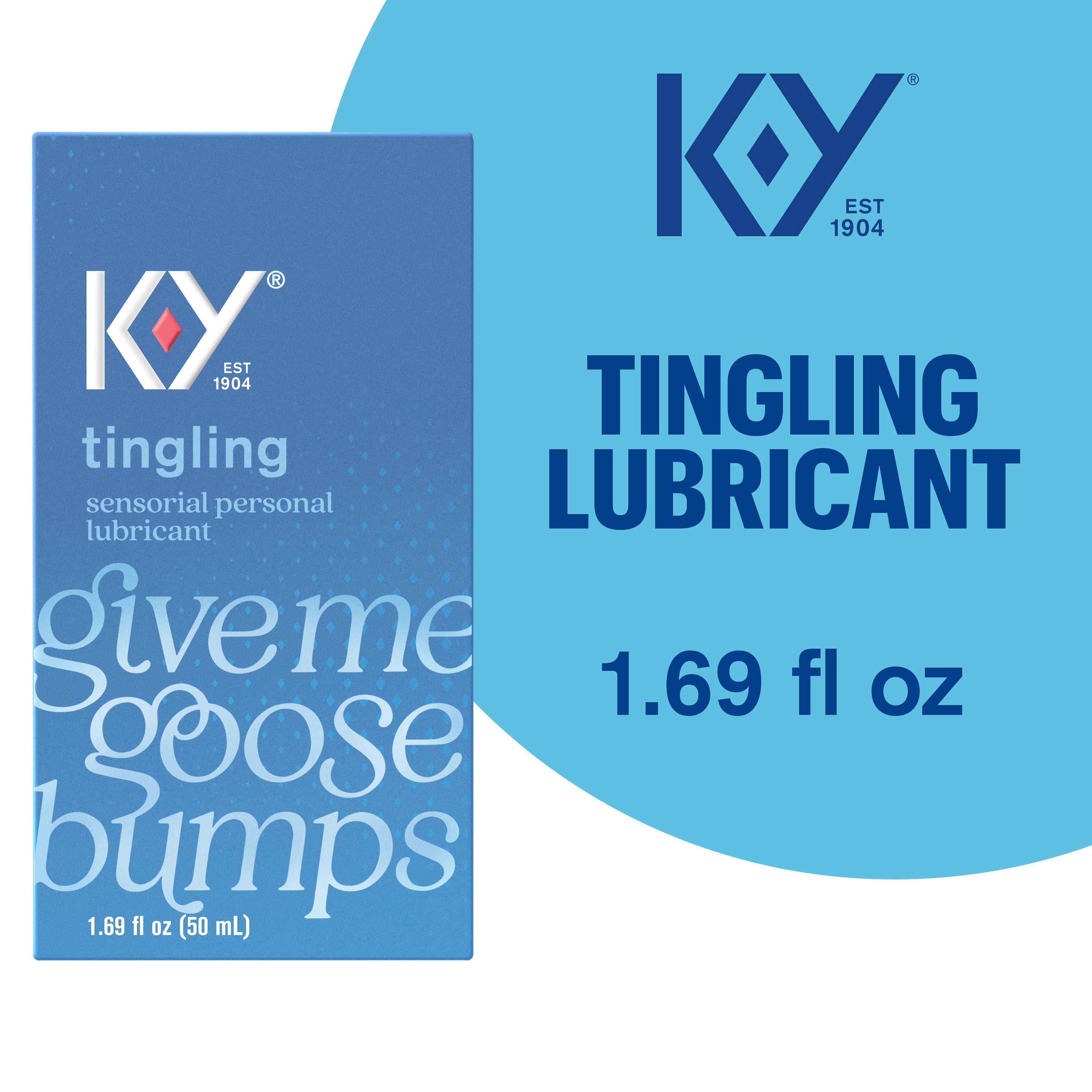 Water Based Lube K-Y Tingling 1.69 fl oz Adult Toy Friendly Personal Lubricant for Couples, Men, Women, Pleasure Enhancer, Sensual Massage Vaginal Moisturizer, pH Balanced, Paraben Free, Non-Greasy