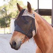 The Sunny Zebra Standard Ride Horse Fly Mask - Breathable Mesh Fly Mask, Soft Fleece Padding, Adjustable Secure Straps. Horse Size