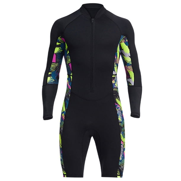 Traje de neopreno para hombres Calentamiento Durable Accesorios para deportes acuáticos Suministros deportivos Ropa de natación de plástico Trajes húmedos masculinos simples para deportes negros XXL kenally OD003630-04