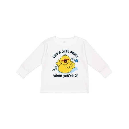 

Inktastic Life s Ducky 2nd Birthday Boys or Girls Long Sleeve Toddler T-Shirt
