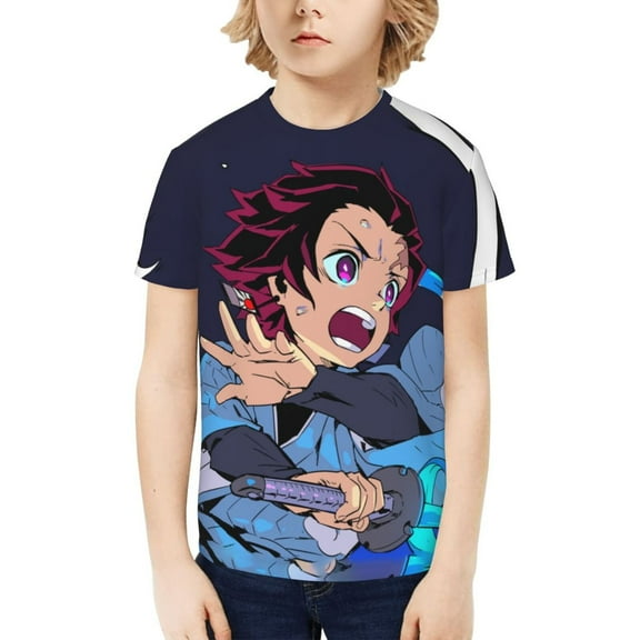 Demon Slayer Kimetsu No Yaiba Kids T-Shirt 3d Printed Graphic T-Shirts Boys And Girls Short Sleeve Shirts For Youth Kids X-Small