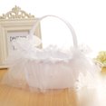 thumbnail image 2 of Cateissary Cesta de flores de encaje para boda, soporte de pétalos de rosa romántico hecho a mano, decoración de fiesta de satén Kits de decoración para fiestas Cateissary JJ23514-00, 2 of 6