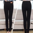 thumbnail image 2 of Balock Pantalones Mujer Color Normal Cálido Sólido Terciopelo Fuerte Lana Mujer Cachemira Pantalones Polainas Mujer Mallas Térmicas Leggings con Forro Polar Interior Otoño Invierno Cálido Leggings, 2 of 5