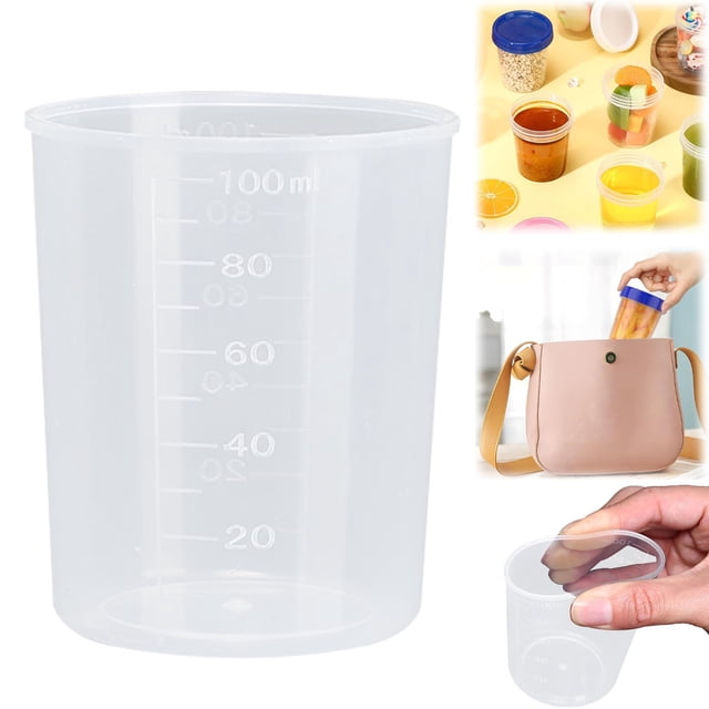 Salad Dressing Container to Go, Small Transparent Containers with Leakproof & Screw Lids, Microwave & Dishwasher Safe, Reusable and Stackable, 1 Pcs, 1.57x2.22"