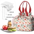 thumbnail image 4 of Pioneer Flower Floral Print Pattern Drawstring Lunch Bag Women - Drawstring Lunch Bag Insulated for Work Office - Stain-Resistant Large Lunchbags for Women with Multi-Pockets, 4 of 6
