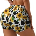 thumbnail image 1 of Fotbe Cute Cow Print Sunflower D Shorts Sin Costuras – Shorts Deportivos de Cintura Alta para Mujer, Elásticos para Gimnasio, Yoga, Running o Ciclismo-Medium, 1 of 8